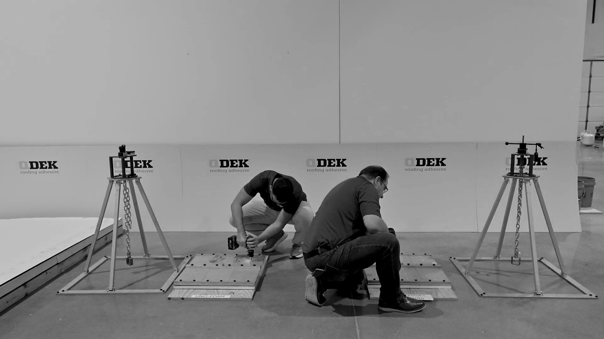 QDEK team preparing a pull-test setup.