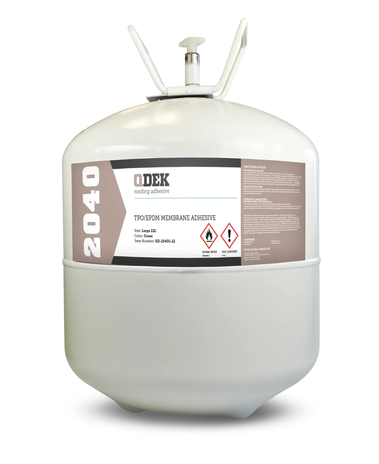 Bidón de adhesivo para membrana de TPO y EPDM QDEK UNO-GRIP QD2040 de 22 litros