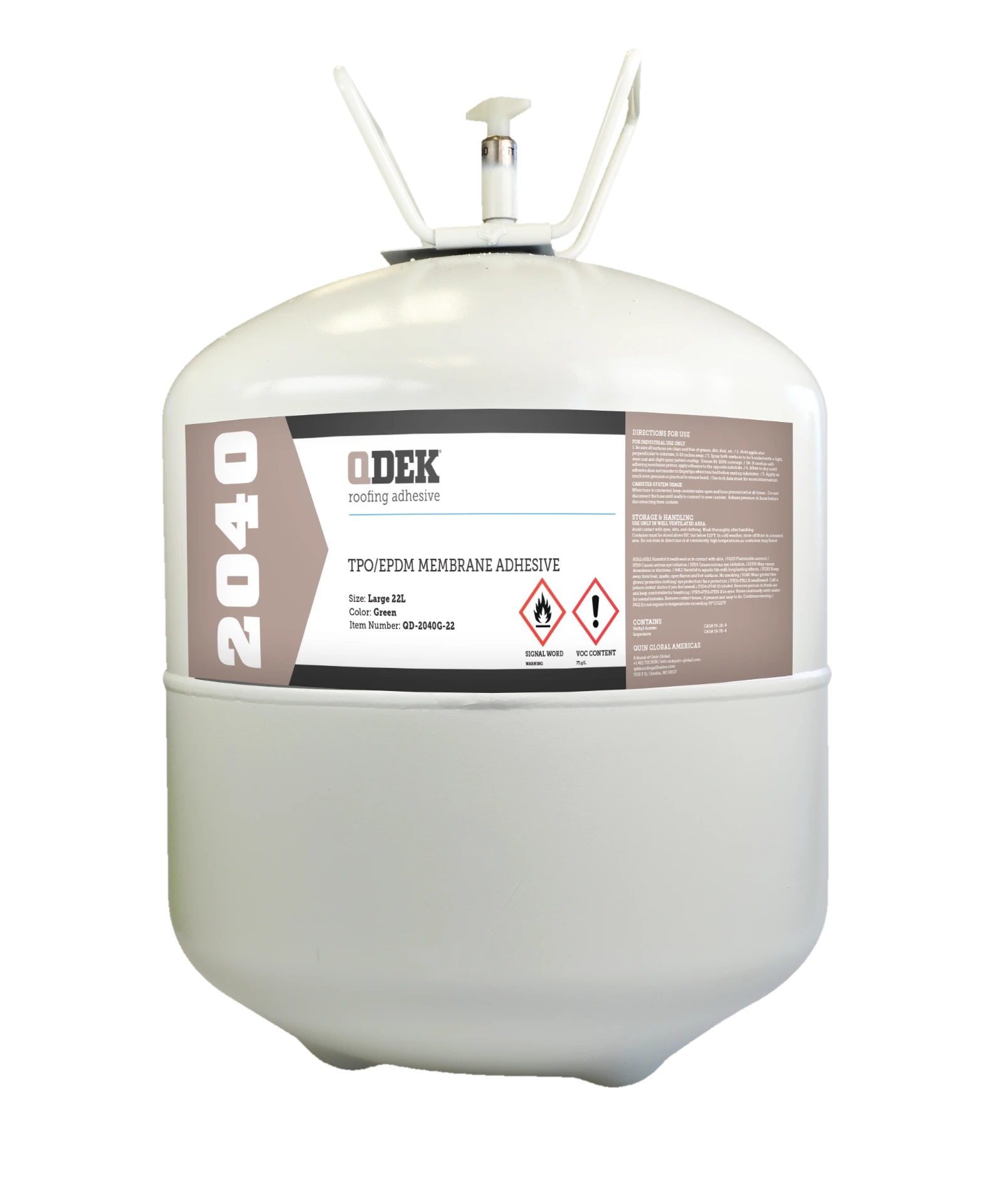 QDEK UNO-GRIP QD-2040G-22 large 22 litre TPO/EPDM membrane adhesive canister