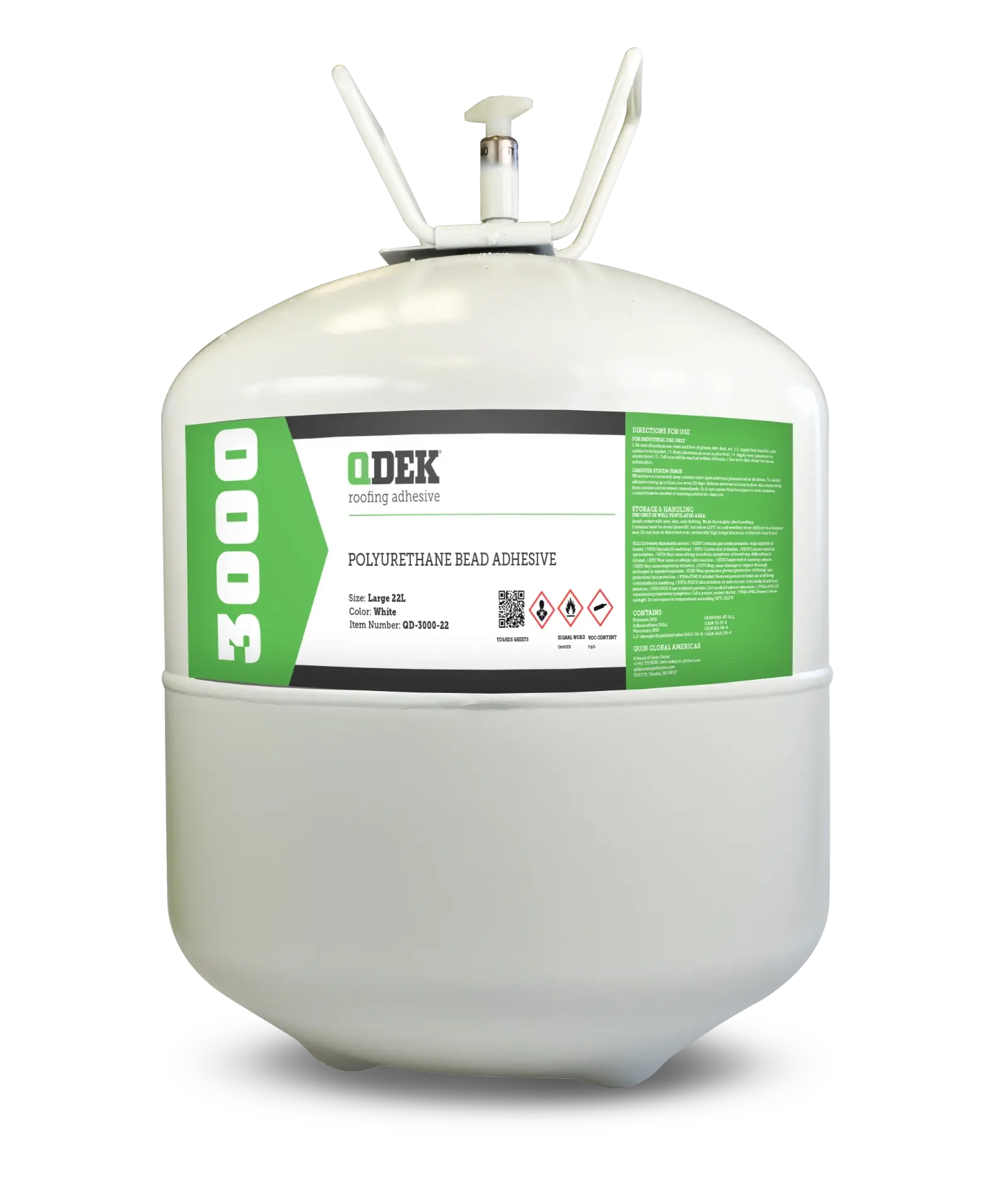 Bidón de adhesivo para aislamiento y tablero de cubierta QDEK UNO-FOAM QD3000 de 22 litros